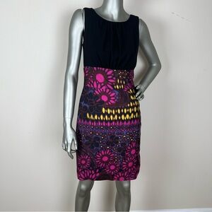 Trina Turk colorful sleeveless comfy dress with flattering empire waist. Size 2